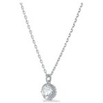 okrúhly prívesok z kameňa apríl, biely, rhodiovaný B8ZNT312 Swarovski šperky - Image 3