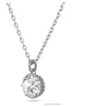okrúhly prívesok z kameňa apríl, biely, rhodiovaný B8ZNT312 Swarovski šperky - Image 4
