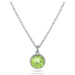okrúhly prívesok z kameňa august, zelená, rhodiovaná B8ZNT319 Swarovski šperky
