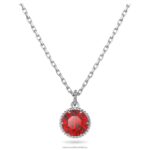 okrúhly prívesok z kameňa január, červená, rhodiovaná B8ZNT317 Swarovski šperky