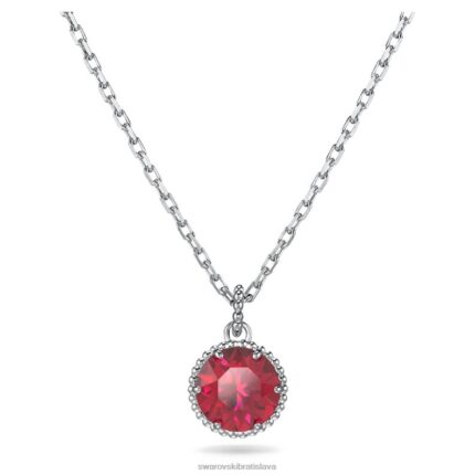 okrúhly prívesok z kameňa júlová, červená, rhodiovaná B8ZNT314 Swarovski šperky