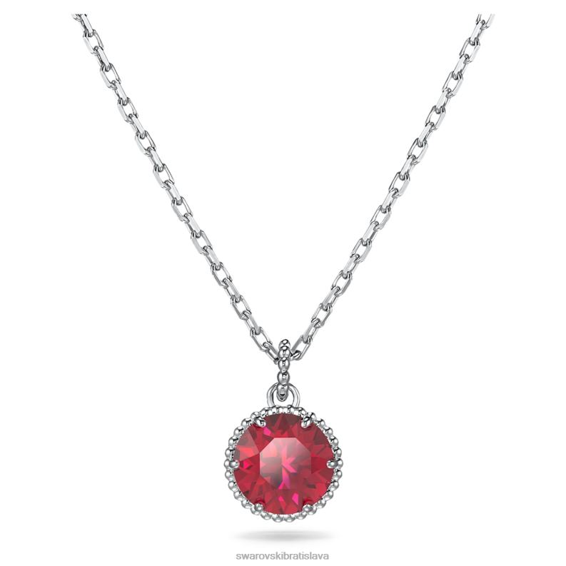 okruhly_privesok_z_kamena_julova_cervena_rhodiovana_b8znt314_swarovski_sperky.jpg okrúhly prívesok z kameňa júlová, červená, rhodiovaná B8ZNT314 Swarovski šperky - Image 1