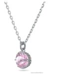okrúhly prívesok z kameňa júnové, ružové, rhodiované B8ZNT288 Swarovski šperky - Image 4
