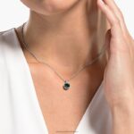 okrúhly prívesok z kameňa májová, zelená, rhodiovaná B8ZNT292 Swarovski šperky - Image 2