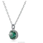 okrúhly prívesok z kameňa májová, zelená, rhodiovaná B8ZNT292 Swarovski šperky - Image 4