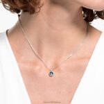 okrúhly prívesok z kameňa pochodové, modré, rhodiované B8ZNT299 Swarovski šperky - Image 2