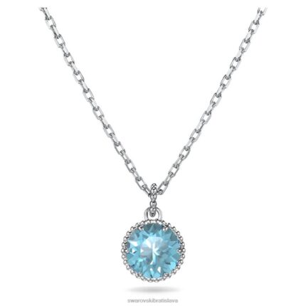 okrúhly prívesok z kameňa pochodové, modré, rhodiované B8ZNT299 Swarovski šperky