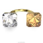 ortyx otvorený krúžok pyramídový výbrus, žltý, pozlátený B8ZNT1065 Swarovski šperky