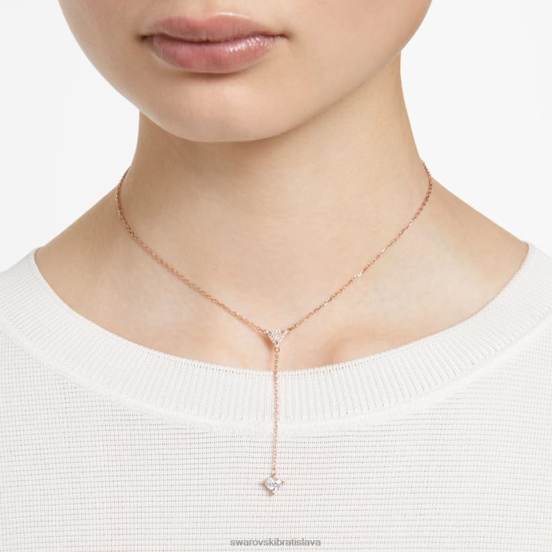 ortyx y náhrdelník trojuholníkový strih, biely, pozlátený ružovým zlatom B8ZNT53 Swarovski šperky - Image 2
