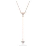 ortyx y náhrdelník trojuholníkový strih, biely, pozlátený ružovým zlatom B8ZNT53 Swarovski šperky