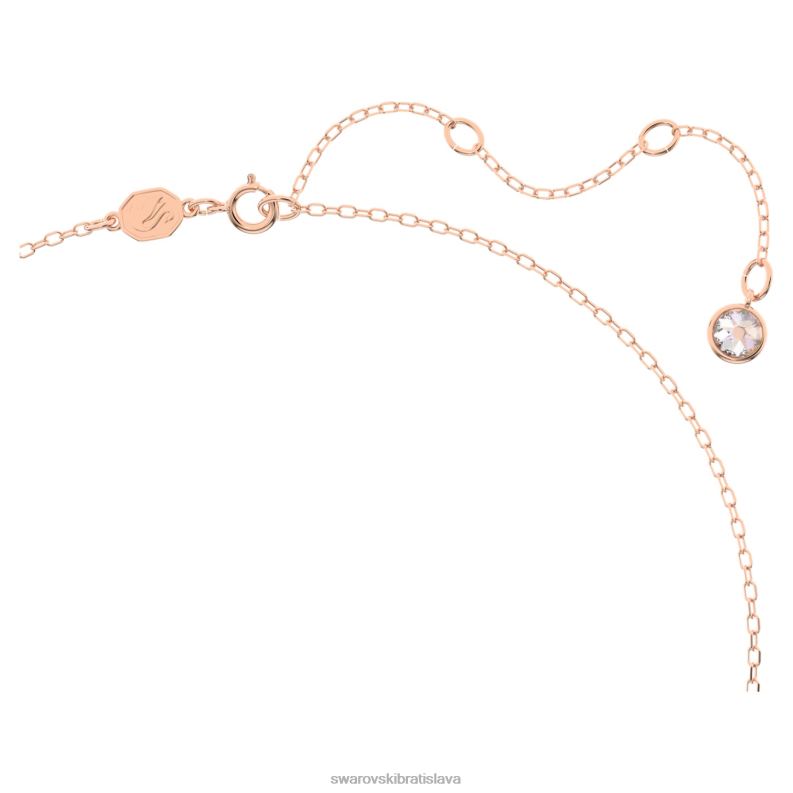 ortyx y náhrdelník trojuholníkový strih, biely, pozlátený ružovým zlatom B8ZNT53 Swarovski šperky - Image 3