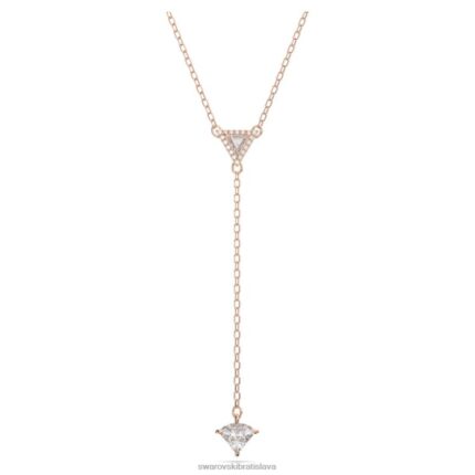 ortyx y náhrdelník trojuholníkový strih, biely, pozlátený ružovým zlatom B8ZNT53 Swarovski šperky