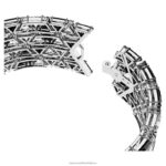 ortyxová manžeta trojuholníkový strih, čierny, rhodiovaný B8ZNT609 Swarovski šperky - Image 4