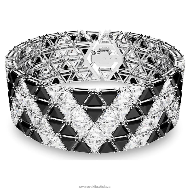 ortyxova_manzeta_trojuholnikovy_strih_cierny_rhodiovany_b8znt609_swarovski_sperky.jpg ortyxová manžeta trojuholníkový strih, čierny, rhodiovaný B8ZNT609 Swarovski šperky - Image 1