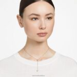 ortyxová súprava trojuholníkový strih, biely, pozlátený ružovým zlatom B8ZNT387 Swarovski šperky - Image 2