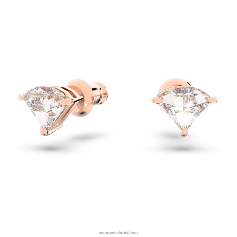 ortyxová súprava trojuholníkový strih, biely, pozlátený ružovým zlatom B8ZNT387 Swarovski šperky - Image 4