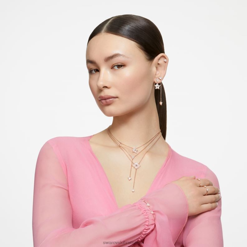 ortyxová súprava trojuholníkový strih, biely, pozlátený ružovým zlatom B8ZNT387 Swarovski šperky - Image 6