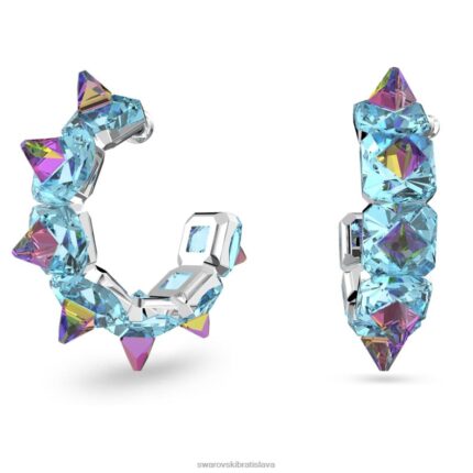 ortyxové kruhové náušnice pyramídový výbrus, modrý, rhodiovaný B8ZNT918 Swarovski šperky