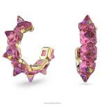 ortyxové kruhové náušnice pyramídový výbrus, ružový, pozlátený B8ZNT890 Swarovski šperky