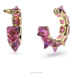 ortyxové kruhové náušnice pyramídový výbrus, ružový, pozlátený B8ZNT890 Swarovski šperky - Image 3
