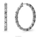 ortyxové kruhové náušnice trojuholníkový strih, čierny, rhodiovaný B8ZNT886 Swarovski šperky - Image 3