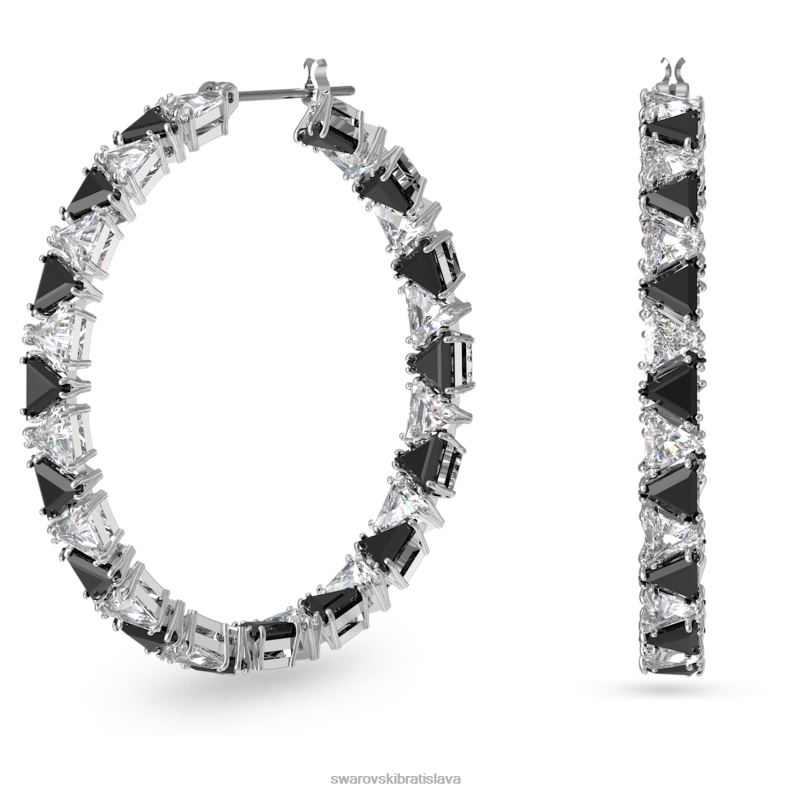 ortyxove_kruhove_nausnice_trojuholnikovy_strih_cierny_rhodiovany_b8znt886_swarovski_sperky.jpg ortyxové kruhové náušnice trojuholníkový strih, čierny, rhodiovaný B8ZNT886 Swarovski šperky - Image 1