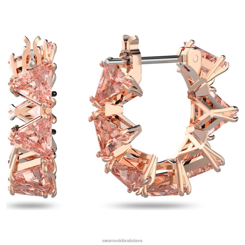 ortyxové kruhové náušnice trojuholníkový strih, ružové, pozlátené ružovým zlatom B8ZNT916 Swarovski šperky - Image 3