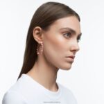ortyxové kruhové náušnice trojuholníkový strih, ružové, pozlátené ružovým zlatom B8ZNT919 Swarovski šperky - Image 2