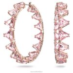 ortyxové kruhové náušnice trojuholníkový strih, ružové, pozlátené ružovým zlatom B8ZNT919 Swarovski šperky