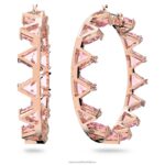 ortyxové kruhové náušnice trojuholníkový strih, ružové, pozlátené ružovým zlatom B8ZNT919 Swarovski šperky - Image 3