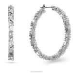 ortyxové kruhové náušnice trojuholníkový výbrus, biely, rhodiovaný B8ZNT870 Swarovski šperky - Image 3