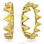 ortyxové kruhové náušnice trojuholníkový výbrus, žltý, pozlátený B8ZNT924 Swarovski šperky - Image 3