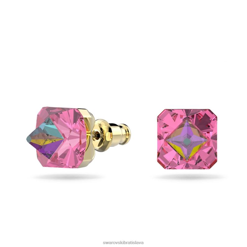 ortyxové napichovacie náušnice pyramídový výbrus, ružový, pozlátený B8ZNT697 Swarovski šperky - Image 3