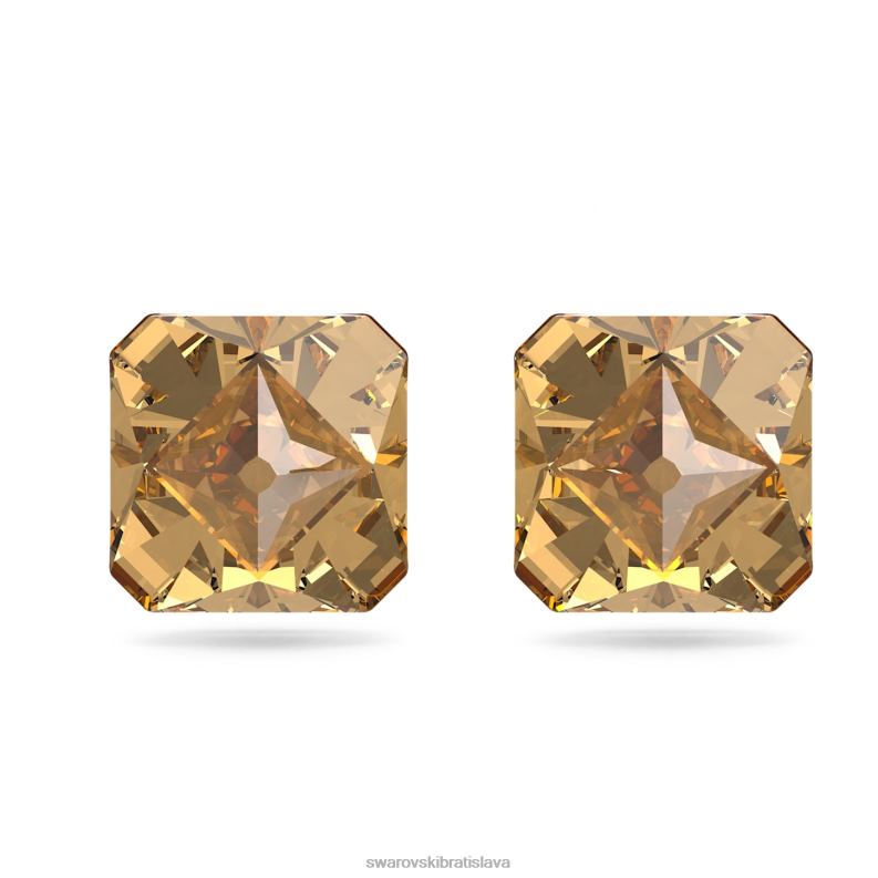 ortyxové napichovacie náušnice pyramídový výbrus, žltý, pozlátený B8ZNT701 Swarovski šperky - Image 1