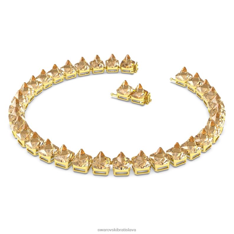 ortyxový náhrdelník pyramídový výbrus, zlatý tón, pozlátený B8ZNT351 Swarovski šperky - Image 3