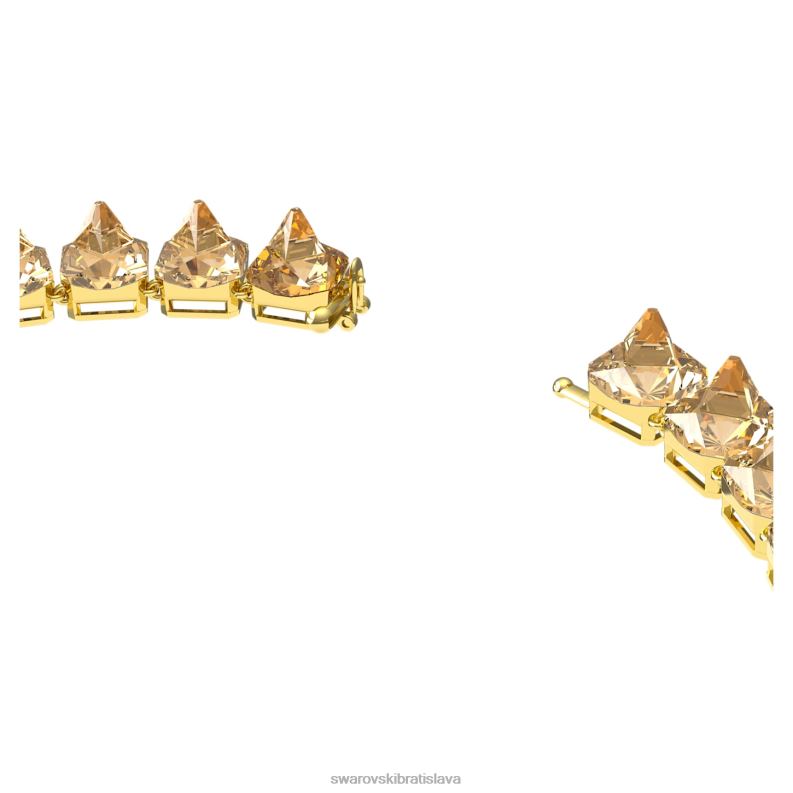 ortyxový náhrdelník pyramídový výbrus, zlatý tón, pozlátený B8ZNT351 Swarovski šperky - Image 4