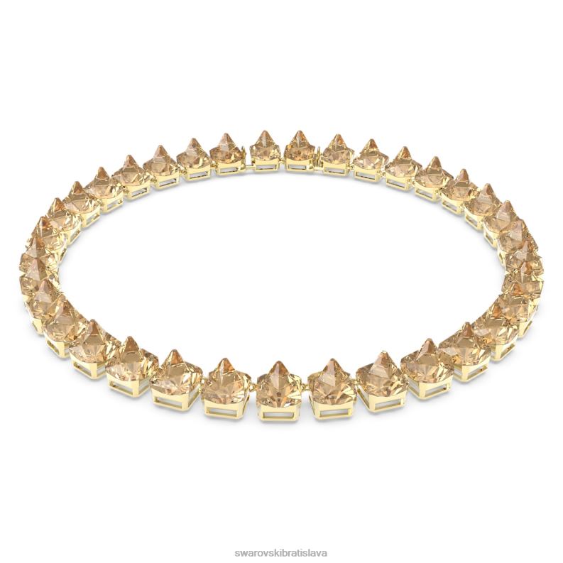 ortyxový náhrdelník pyramídový výbrus, zlatý tón, pozlátený B8ZNT351 Swarovski šperky - Image 1