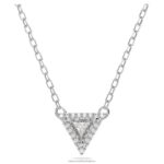 ortyxový náhrdelník trojuholníkový výbrus, biely, rhodiovaný B8ZNT132 Swarovski šperky