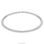 ortyxový náhrdelník trojuholníkový výbrus, biely, rhodiovaný B8ZNT54 Swarovski šperky
