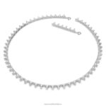ortyxový náhrdelník trojuholníkový výbrus, biely, rhodiovaný B8ZNT54 Swarovski šperky - Image 3