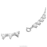 ortyxový náhrdelník trojuholníkový výbrus, biely, rhodiovaný B8ZNT54 Swarovski šperky - Image 4