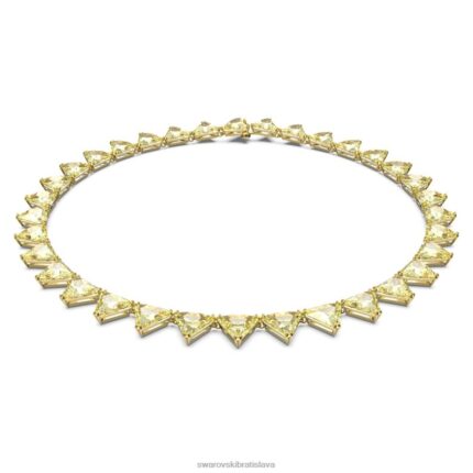 ortyxový náhrdelník trojuholníkový výbrus, žltý, pozlátený B8ZNT147 Swarovski šperky