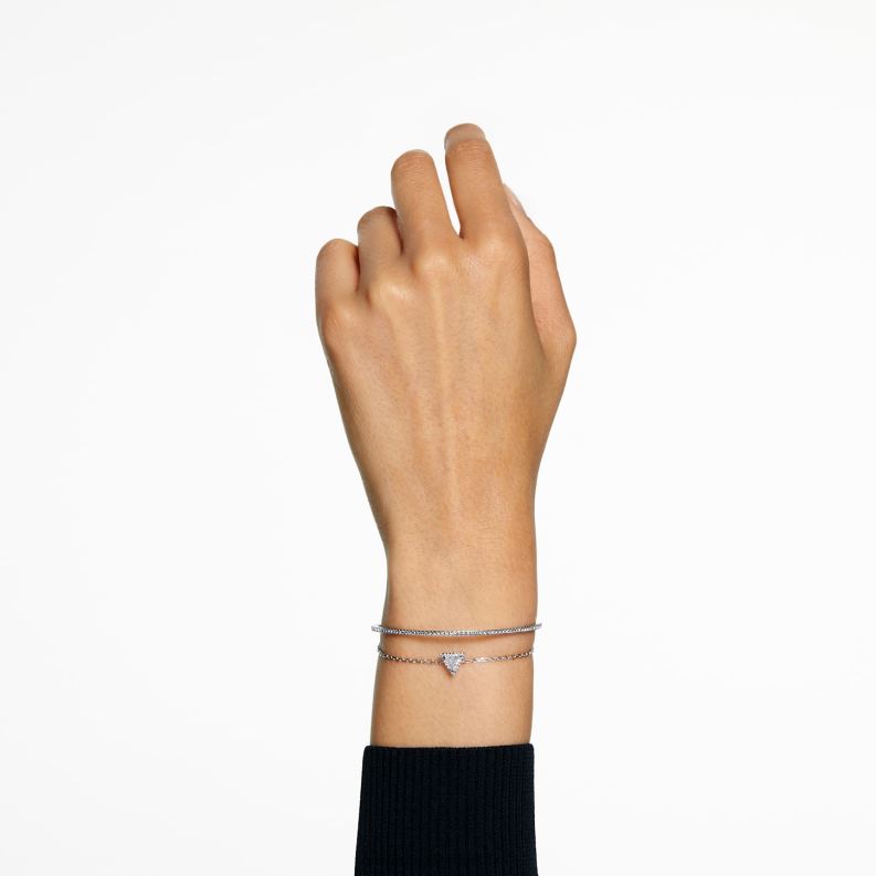 ortyxový náramok trojuholníkový rez, dlažba, biela, rhodiovaná B8ZNT487 Swarovski šperky - Image 2