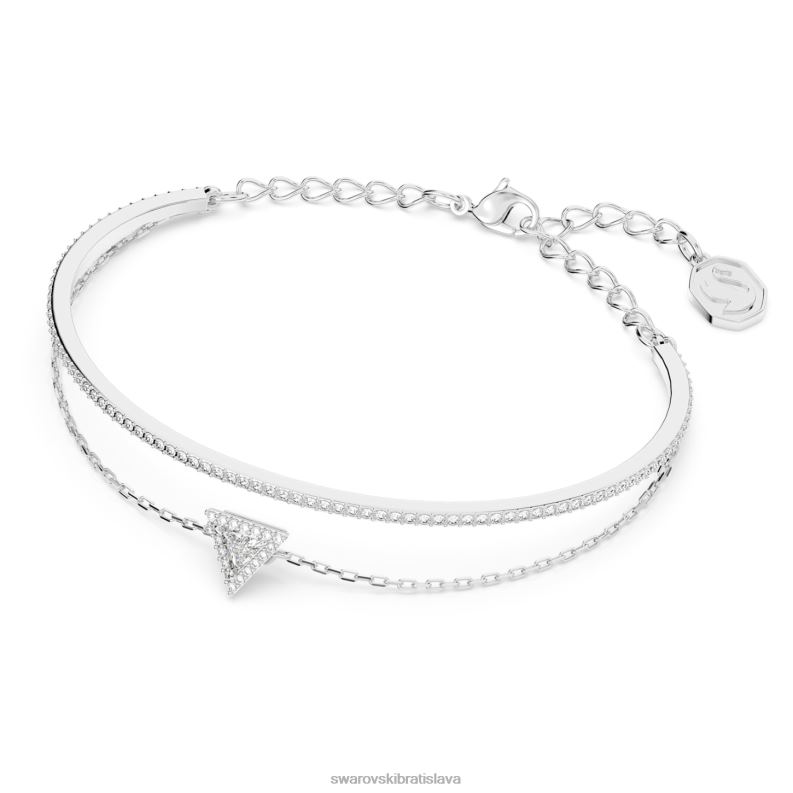 ortyxový náramok trojuholníkový rez, dlažba, biela, rhodiovaná B8ZNT487 Swarovski šperky - Image 3