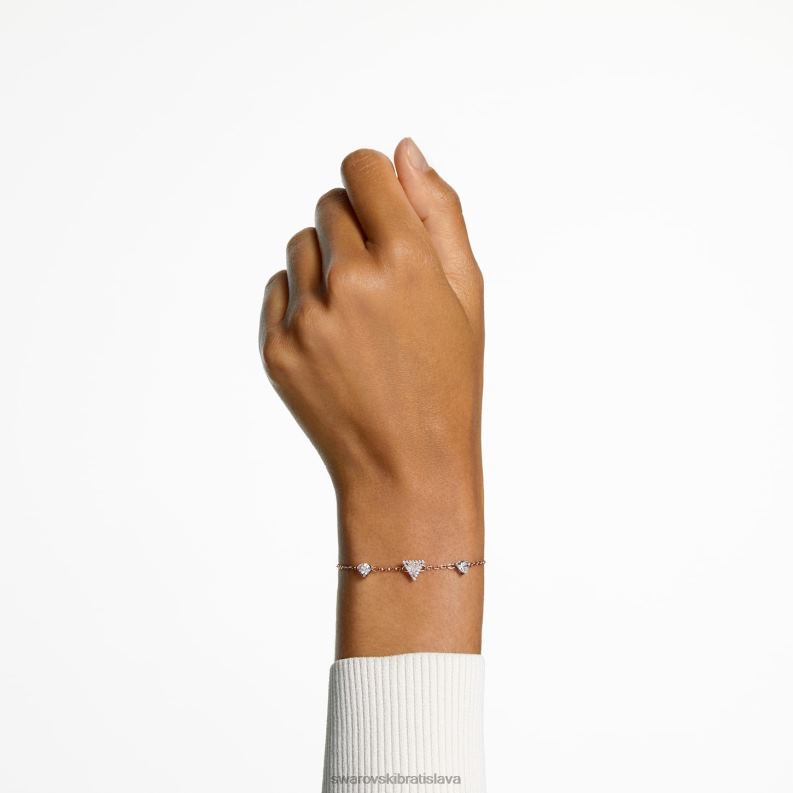 ortyxový náramok trojuholníkový strih, biely, pozlátený ružovým zlatom B8ZNT501 Swarovski šperky - Image 2