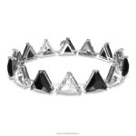 ortyxový náramok trojuholníkový strih, čierny, rhodiovaný B8ZNT581 Swarovski šperky