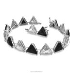 ortyxový náramok trojuholníkový strih, čierny, rhodiovaný B8ZNT581 Swarovski šperky - Image 3