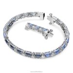 ortyxový náramok trojuholníkový strih, modrá, rhodiovaná B8ZNT558 Swarovski šperky - Image 3