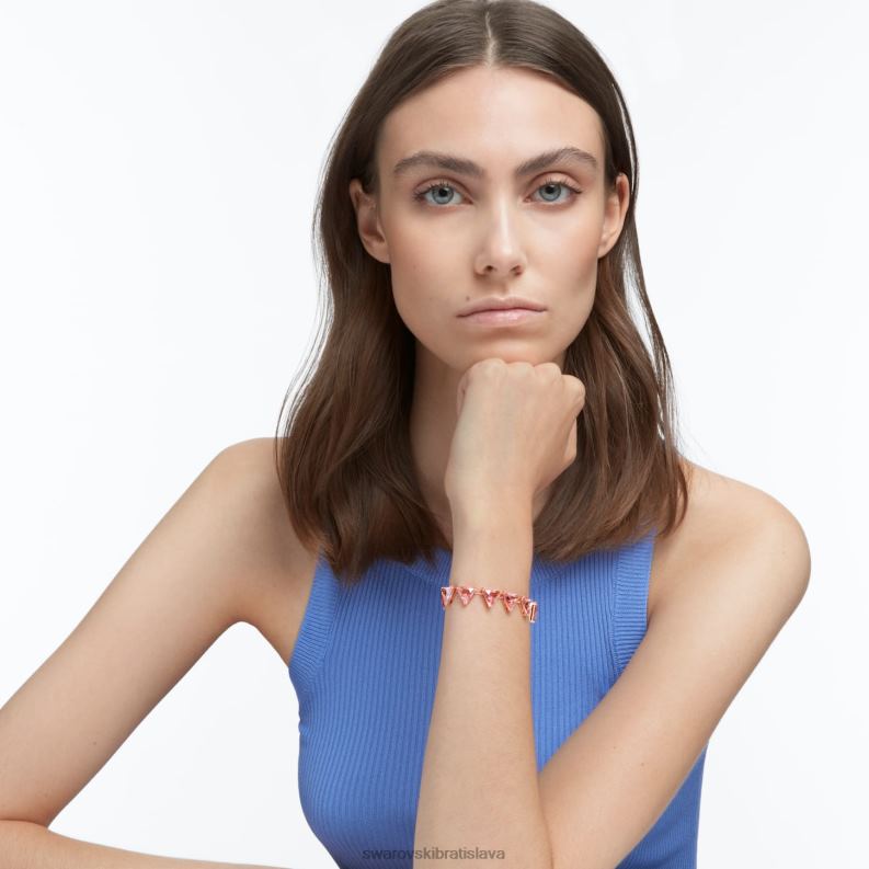 ortyxový náramok trojuholníkový strih, ružové, pozlátené ružovým zlatom B8ZNT589 Swarovski šperky - Image 2