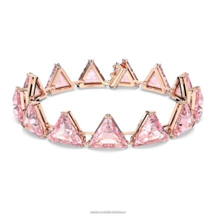 ortyxový náramok trojuholníkový strih, ružové, pozlátené ružovým zlatom B8ZNT589 Swarovski šperky